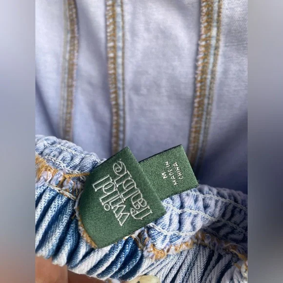 Wild Fable~Lavender Blue Tubed Cargo Denim Jumpsuit with Shirred Back~Size M NWT - Picture 10 of 14